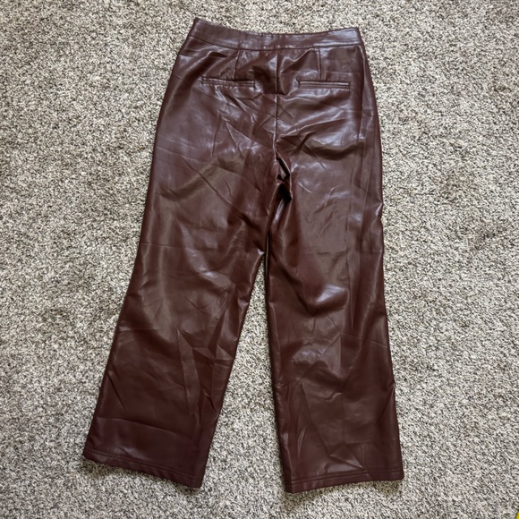 Bagatelle Collection Brown Faux Leather Wide Leg Pants - Picture 2 of 13